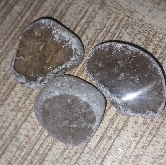 Seer Stones / Emma Eggs: 11 River Polished Amethyst, Smokey, Rose & Clear Quartz - Picture 8 of 12